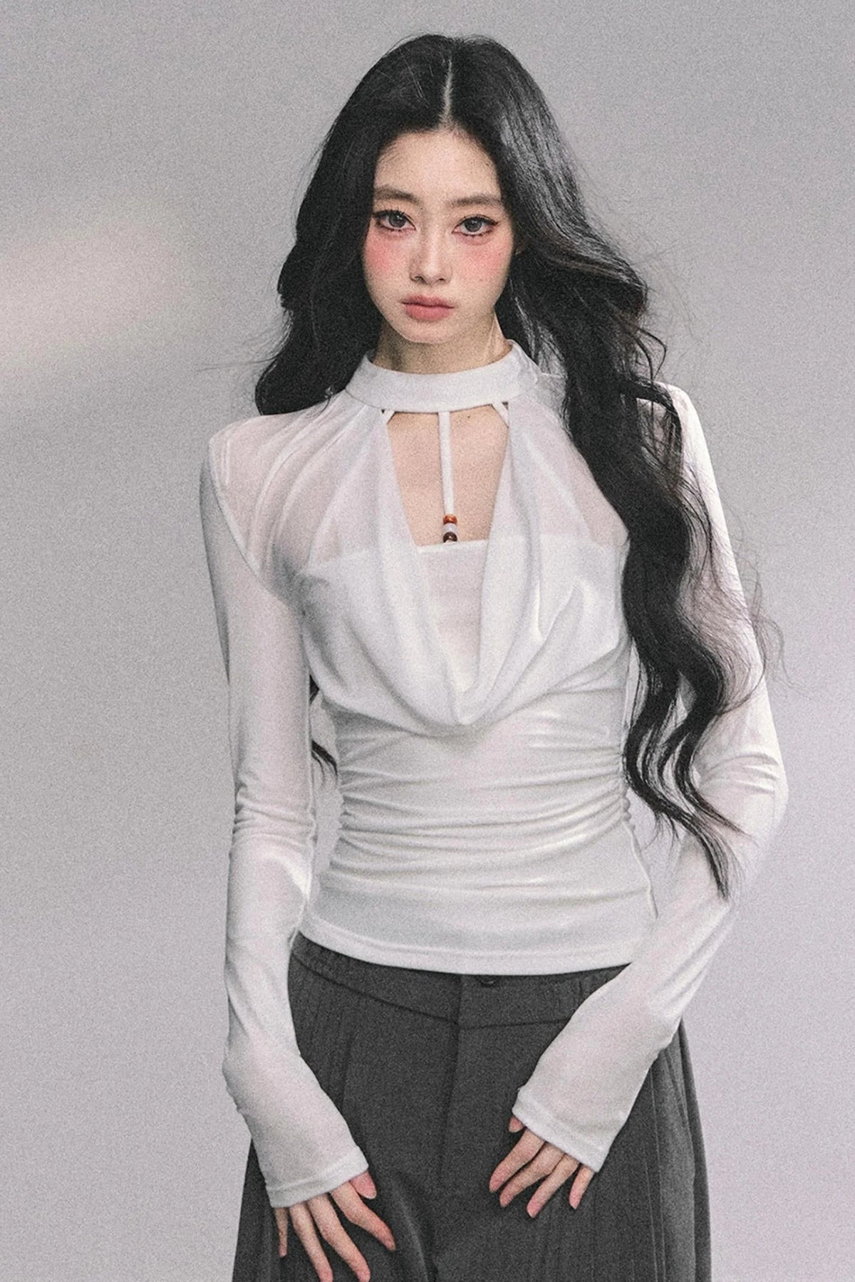 Pure Desire Long-Sleeved Black Top