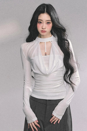 Pure Desire Long-Sleeved Black Top