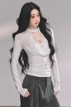 Pure Desire Long-Sleeved Black Top