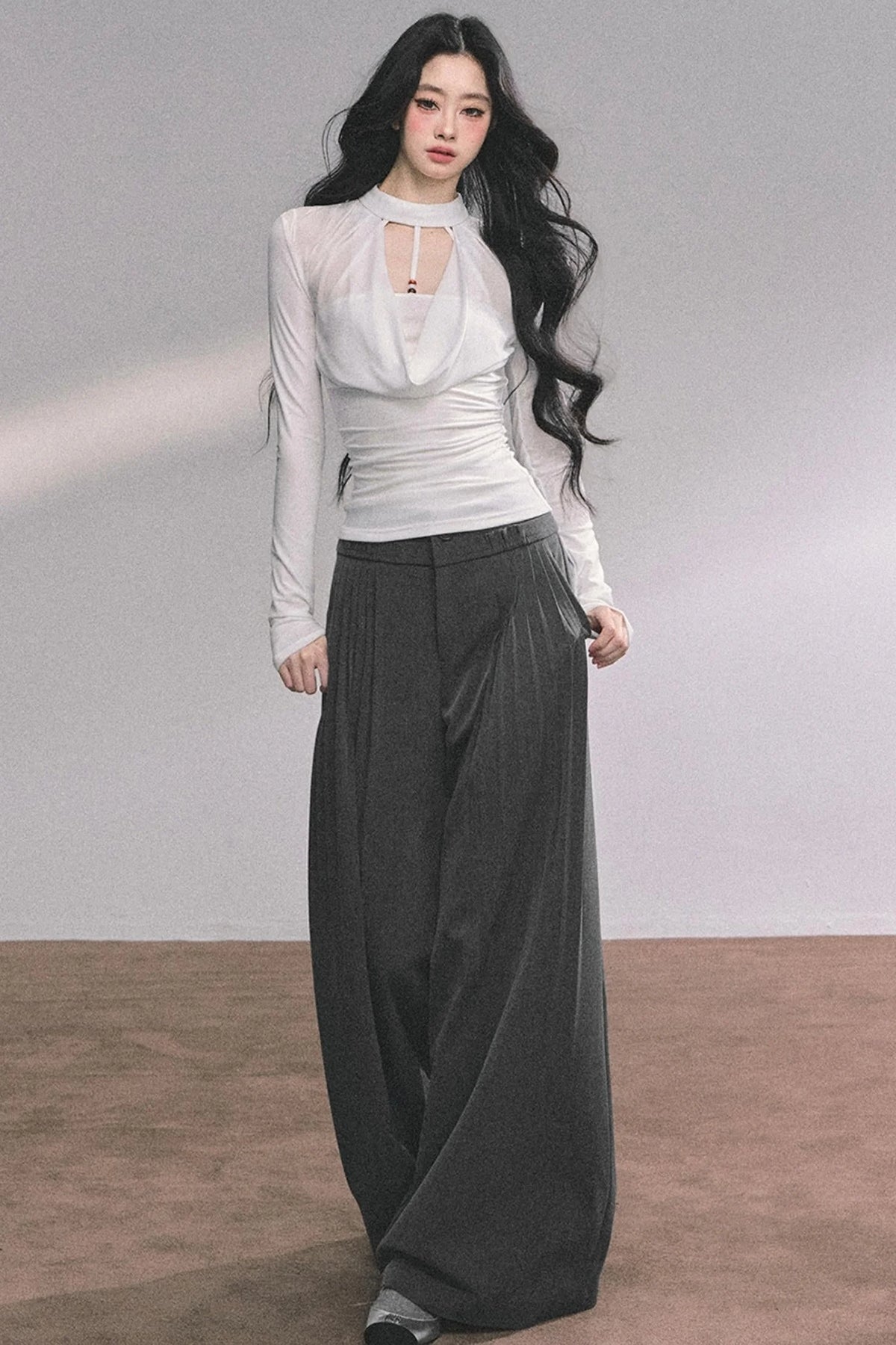 Pure Desire Long-Sleeved Black Top
