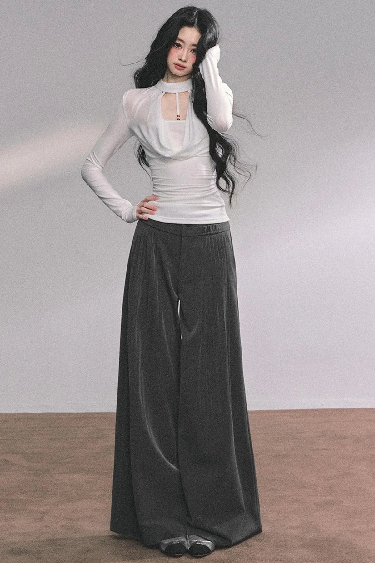 Pure Desire Long-Sleeved Black Top