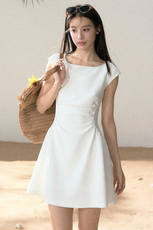 Pure Desire Style White Square Neck Dress