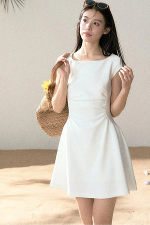 Pure Desire Style White Square Neck Dress