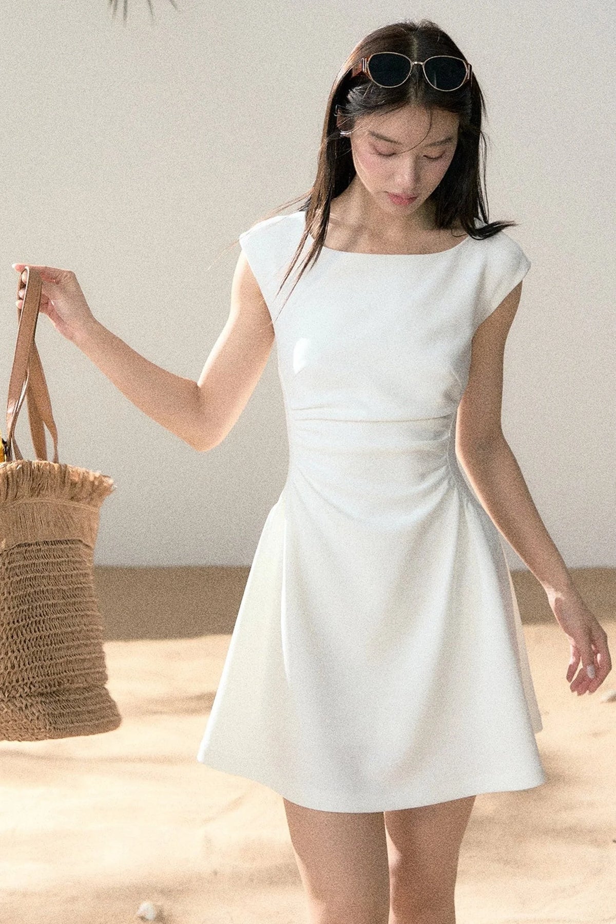 Pure Desire Style White Square Neck Dress