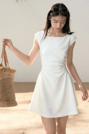 Pure Desire Style White Square Neck Dress