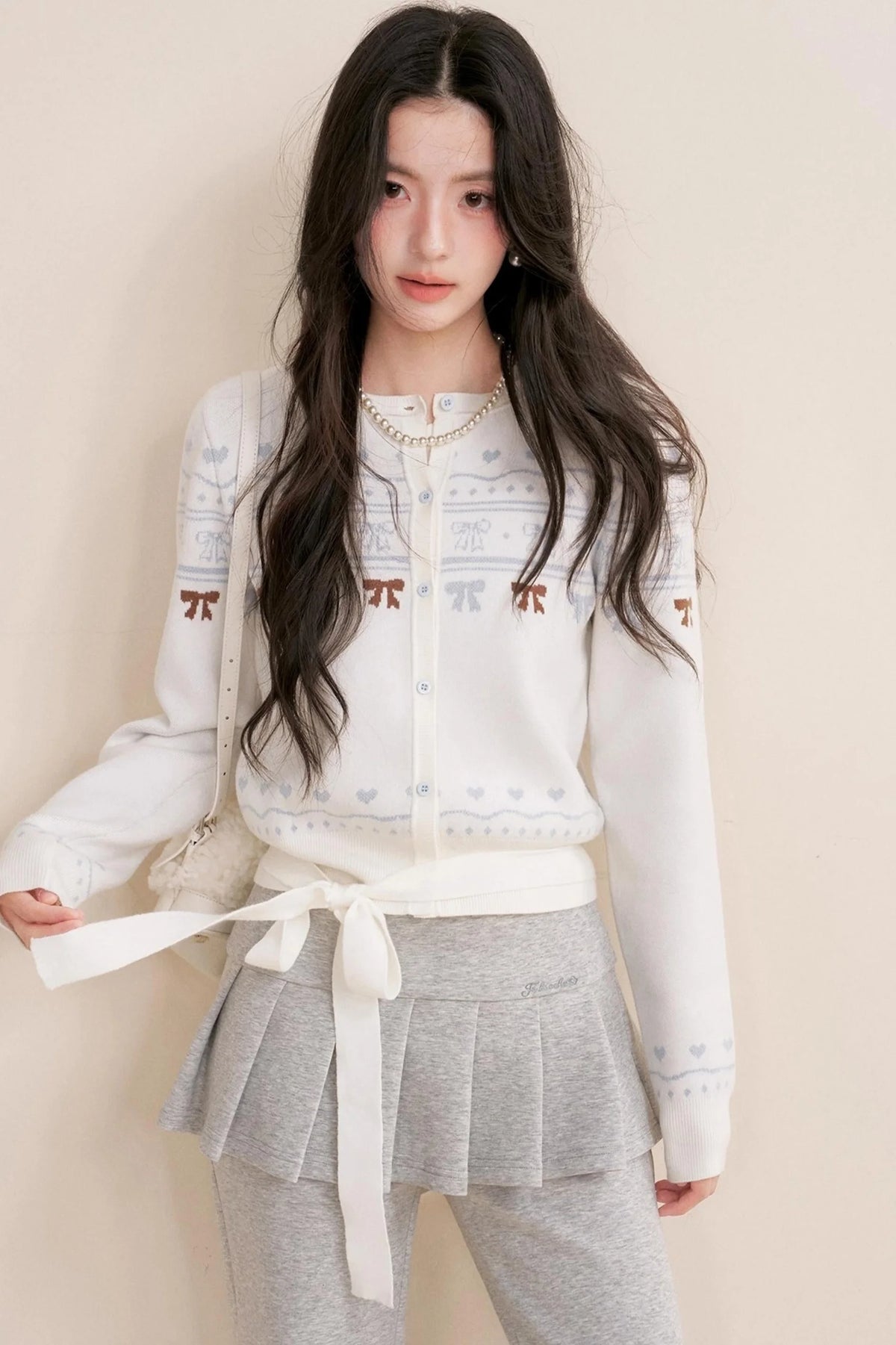 Pure Hand-Painted Jacquard Crew Neck Sweater