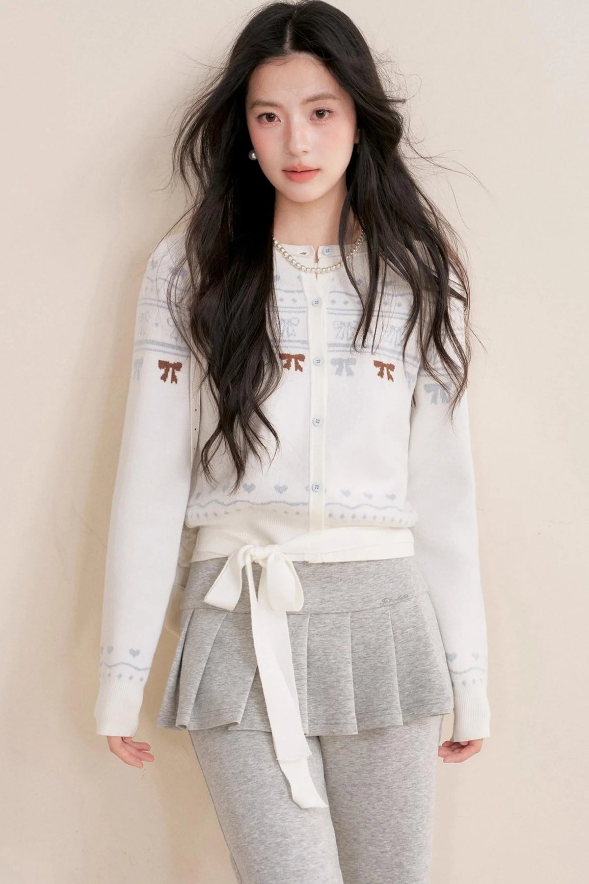 Pure Hand-Painted Jacquard Crew Neck Sweater