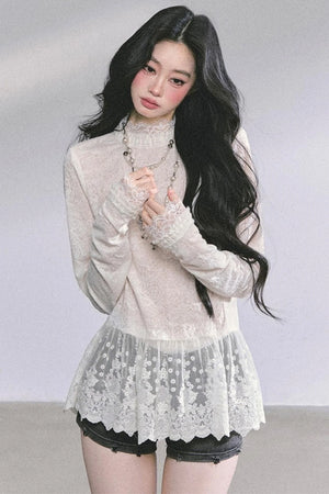 Pure Hollow Lace Top