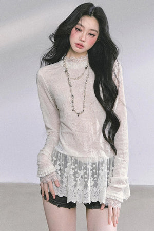 Pure Hollow Lace Top