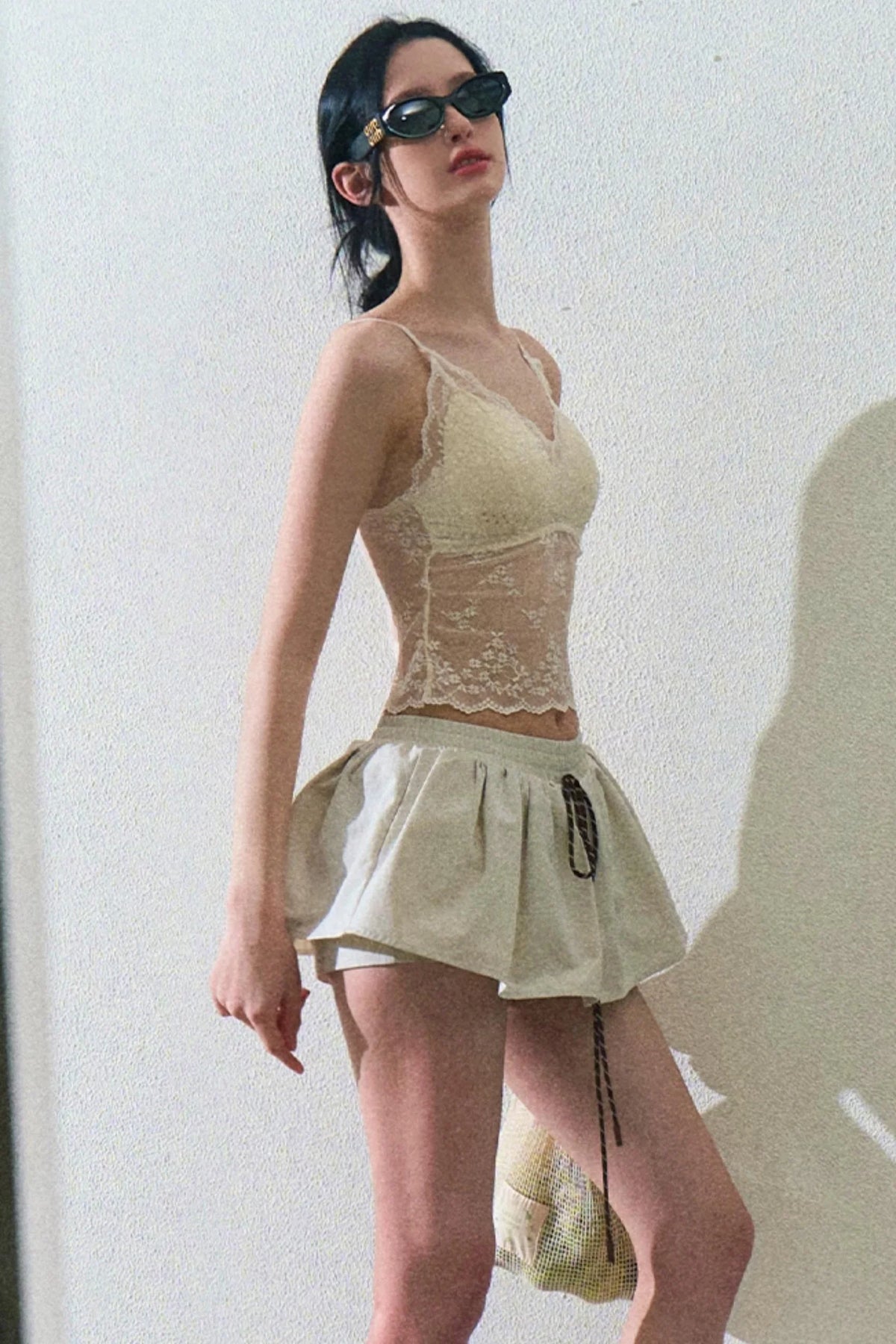 Pure Lace Strap Slim Underwear Top