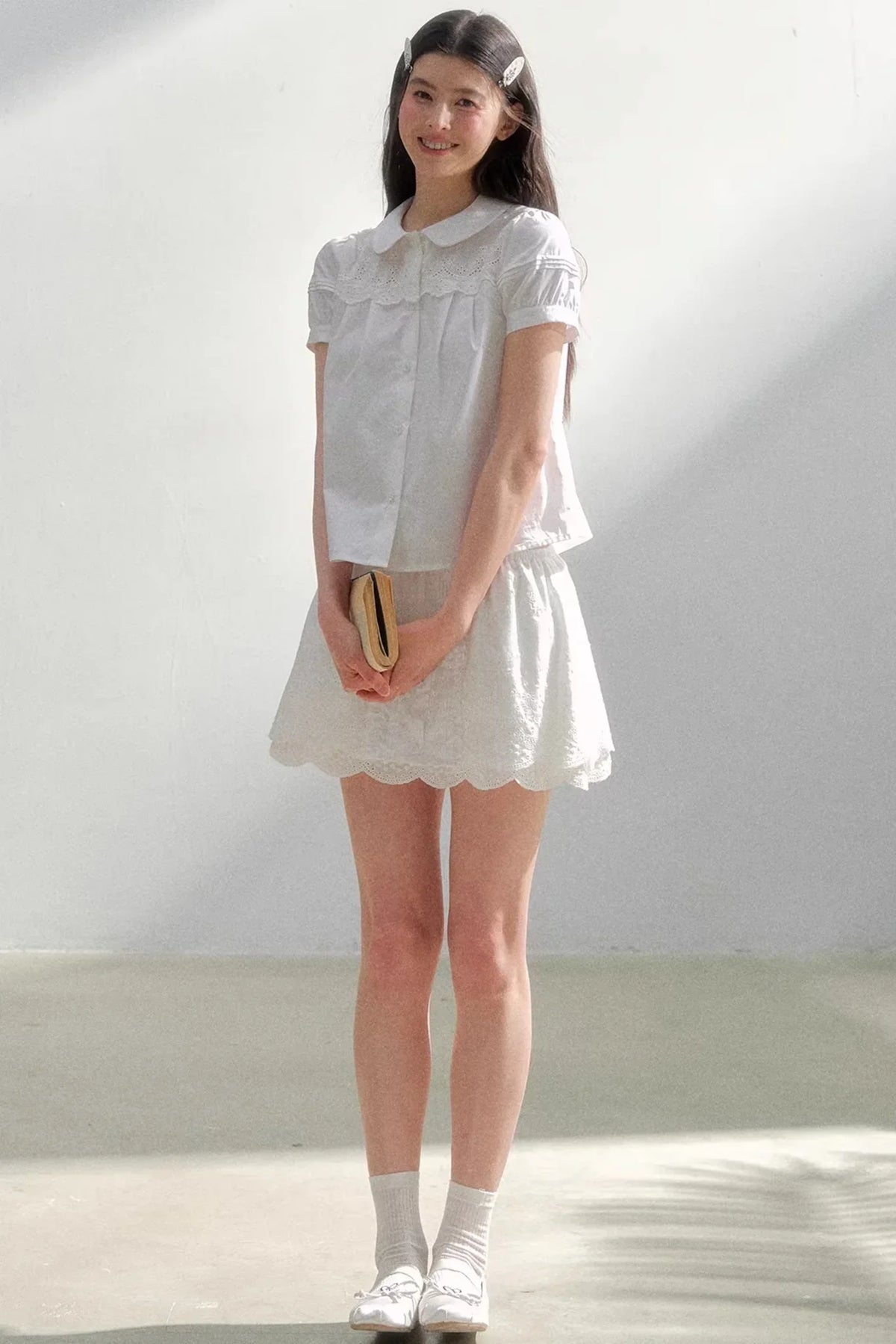 Pure White Embroidered Skirt