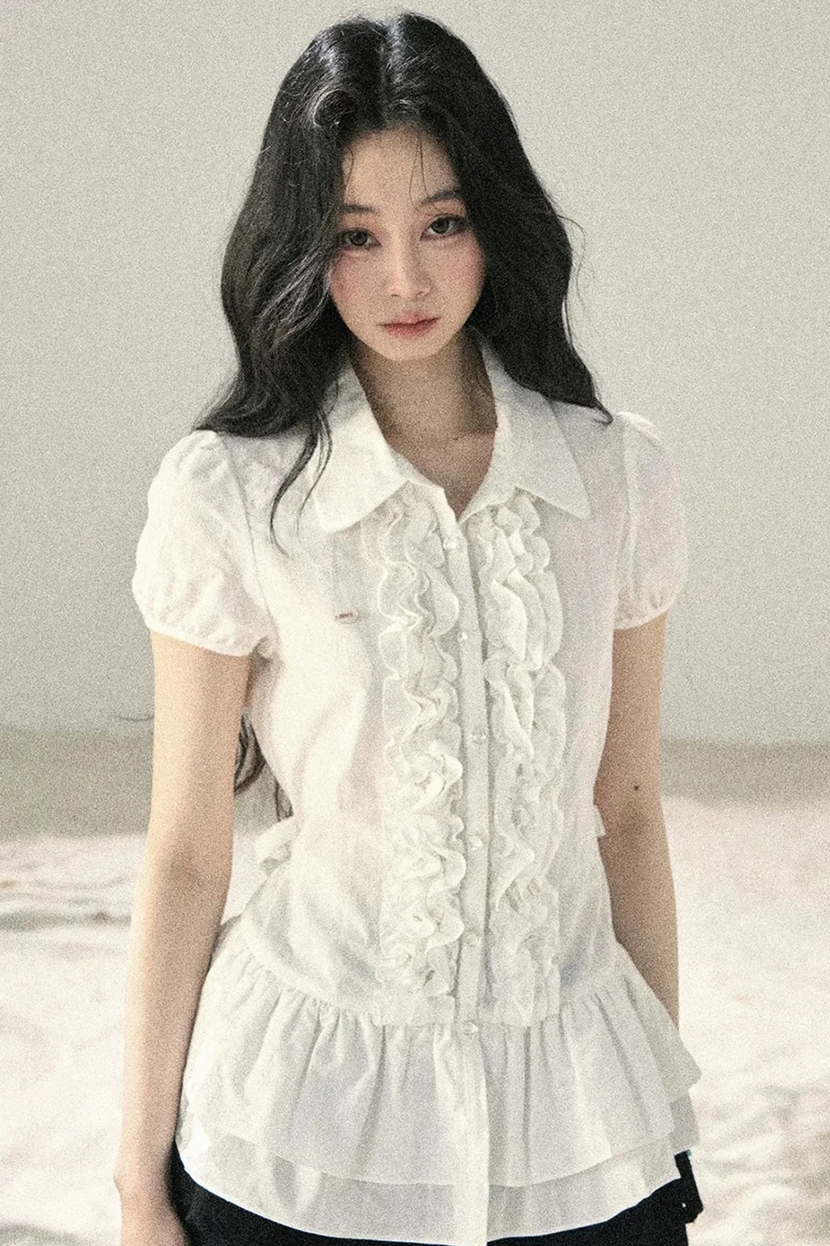 Pure White Ruffled Blouse