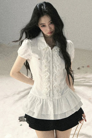 Pure White Ruffled Blouse