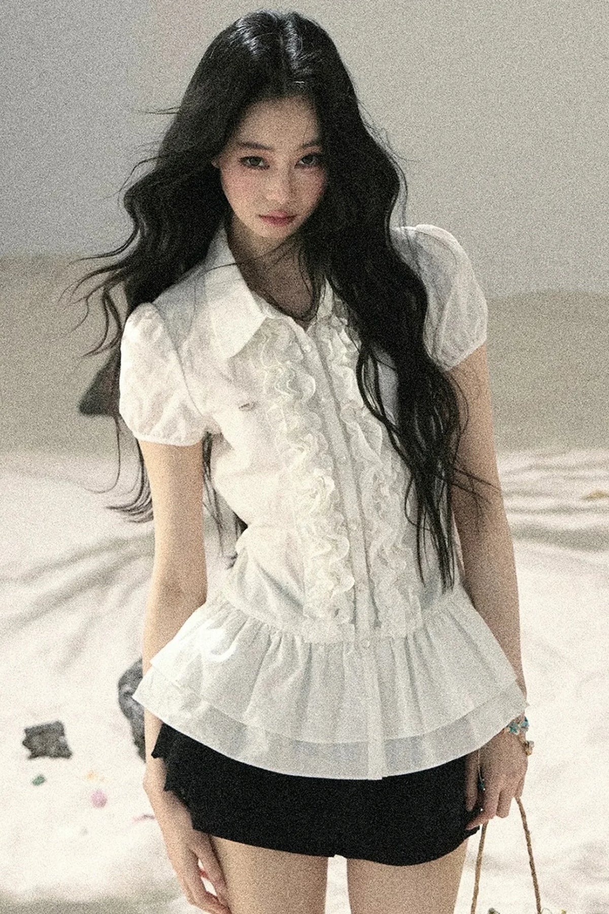 Pure White Ruffled Blouse