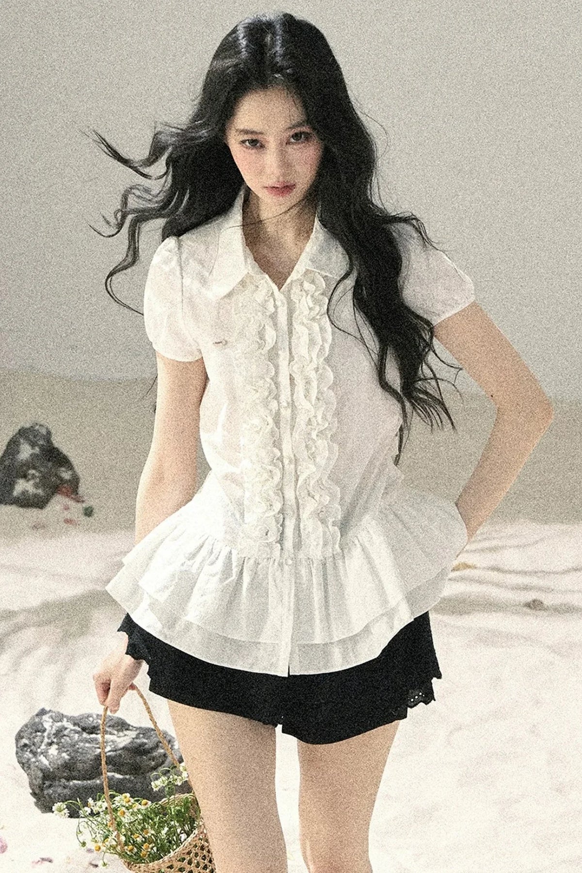 Pure White Ruffled Blouse