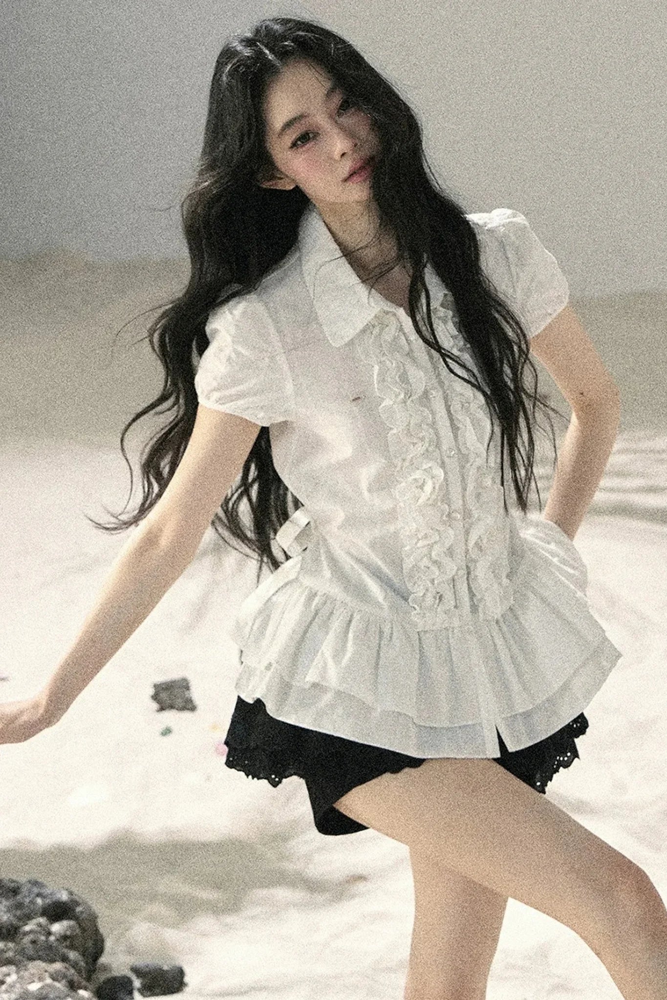 Pure White Ruffled Blouse