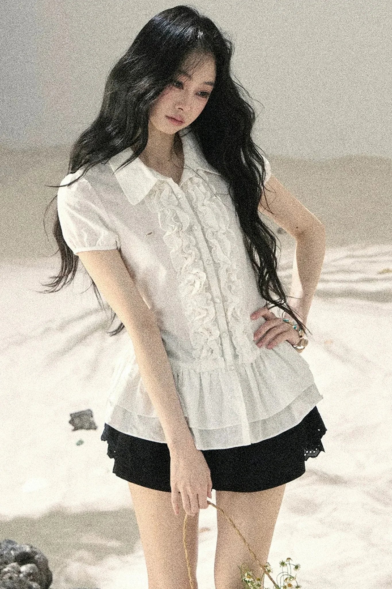 Pure White Ruffled Blouse