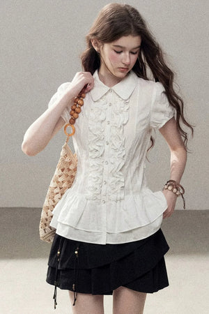 Pure White Ruffled Blouse