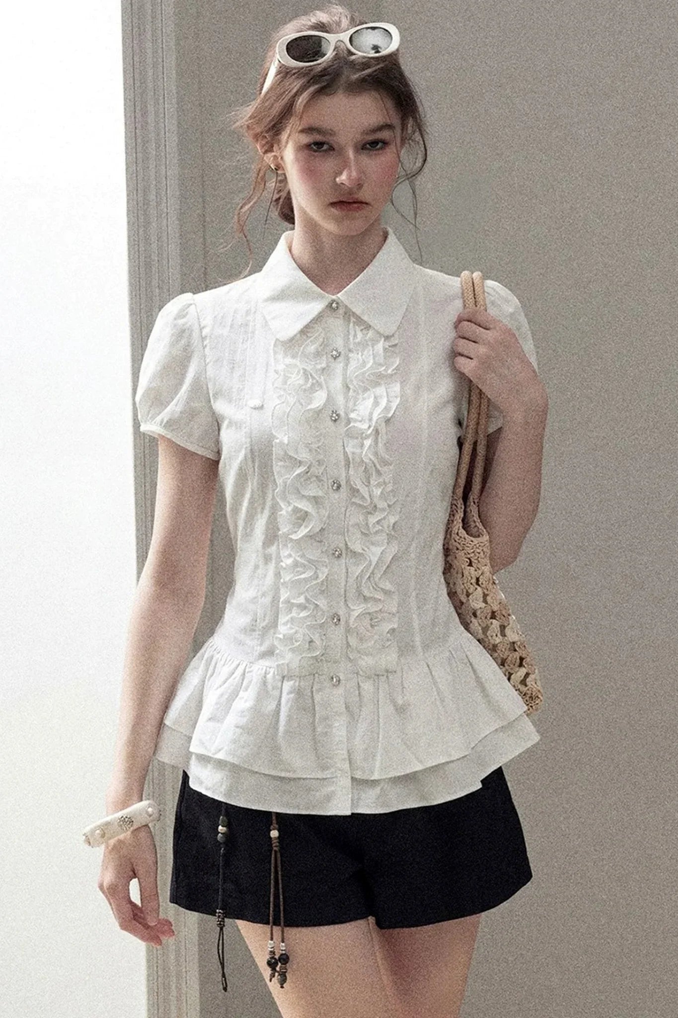 Pure White Ruffled Blouse