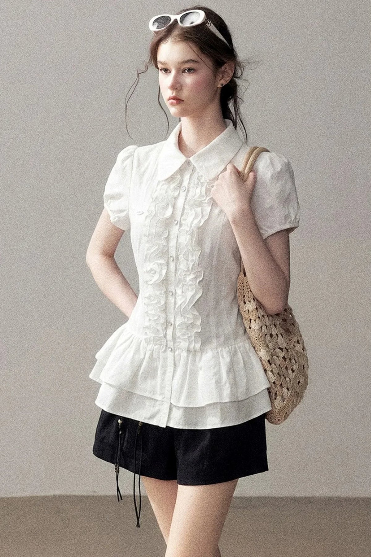 Pure White Ruffled Blouse