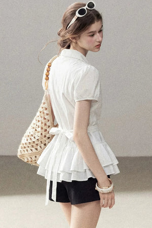 Pure White Ruffled Blouse