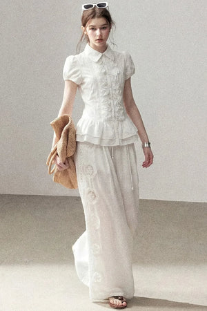 Pure White Ruffled Blouse