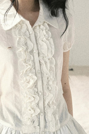 Pure White Ruffled Blouse
