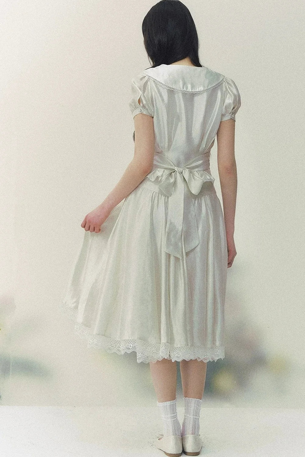 Pure White Tulip Shirt Skirt Set-Up