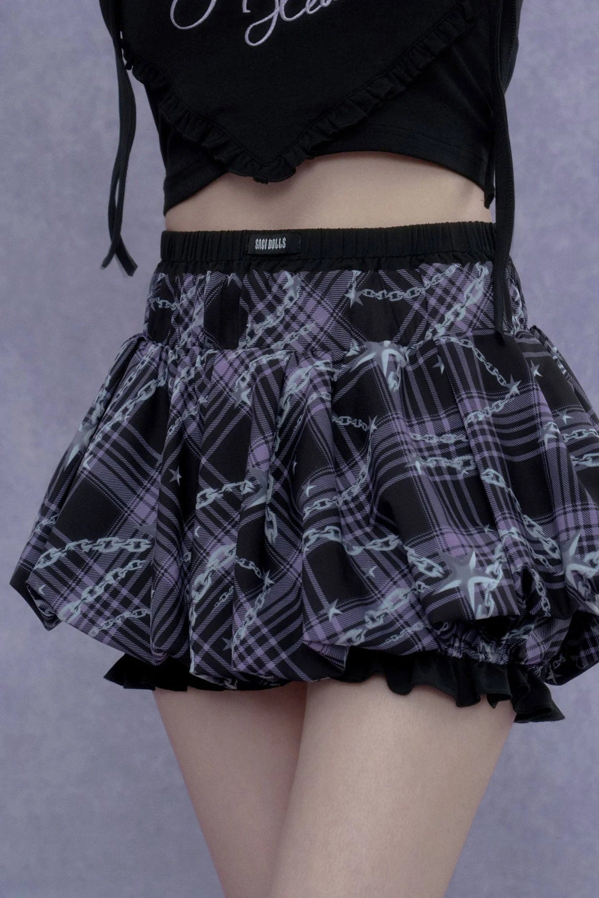 Purple Chain-Flower Bloomers Skirt