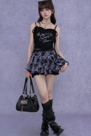 Purple Chain-Flower Bloomers Skirt