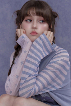 Purple Graffiti Print Raglan Blouse Set-Up