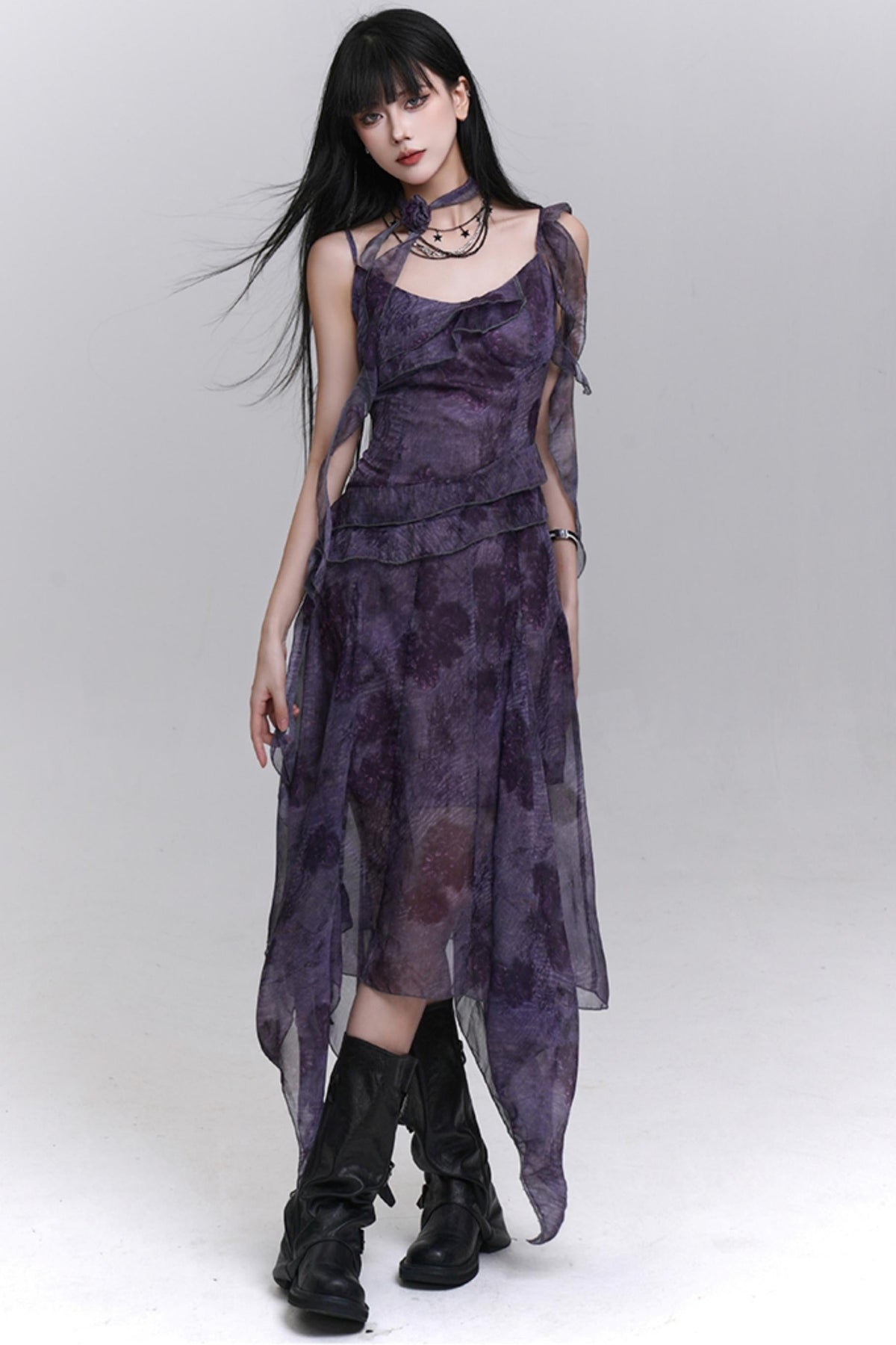 Purple Halter Summer Dress