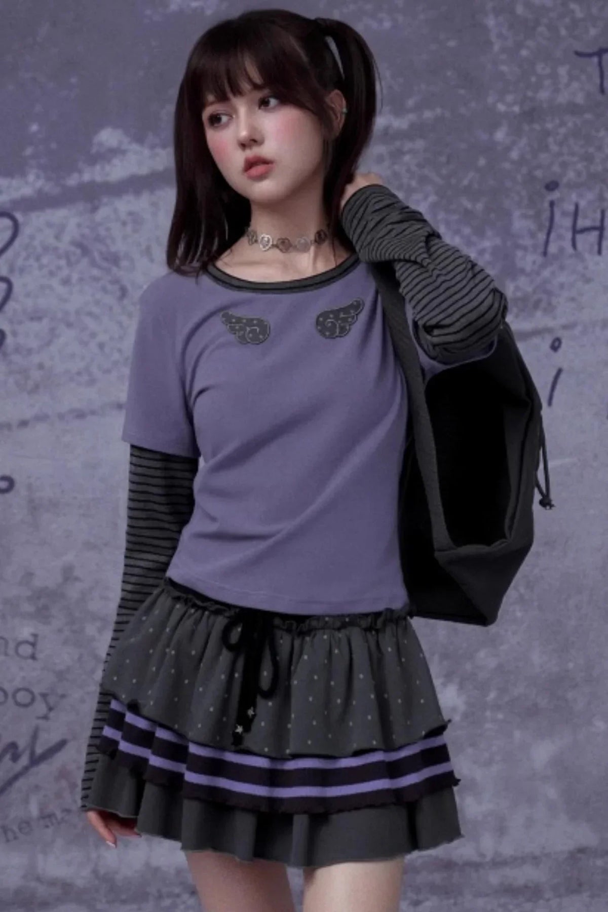 Purple Polka Dot Cake Skirt