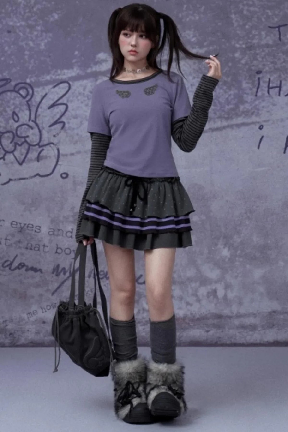 Purple Polka Dot Cake Skirt