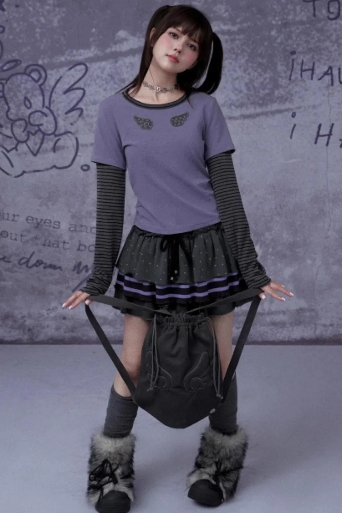 Purple Polka Dot Cake Skirt