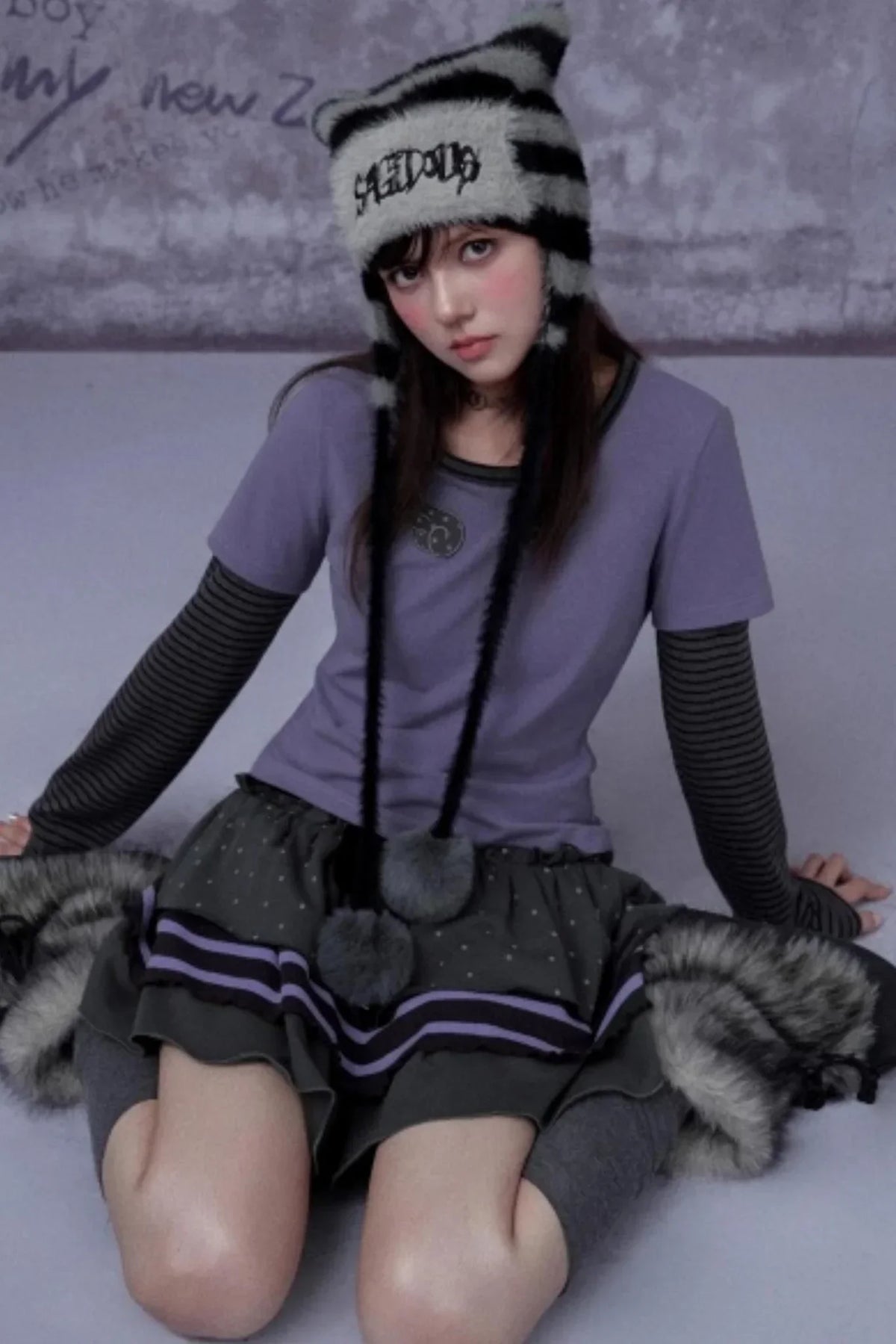 Purple Polka Dot Cake Skirt