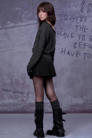 Purple Star Slanted Shoulder Sweatshirt