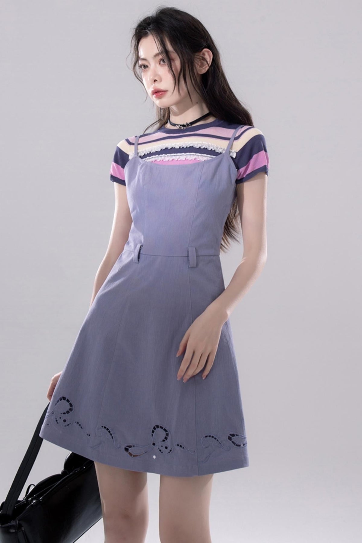 Purple Stripe Knit Top