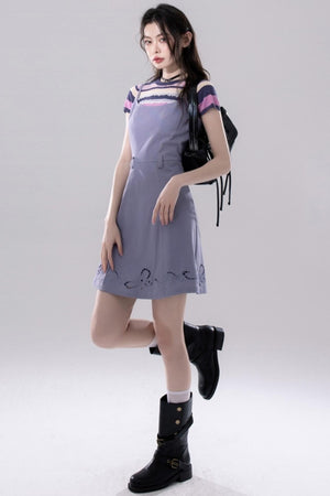 Purple Stripe Knit Top