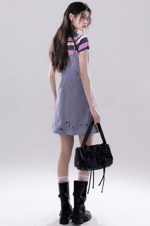 Purple Stripe Knit Top
