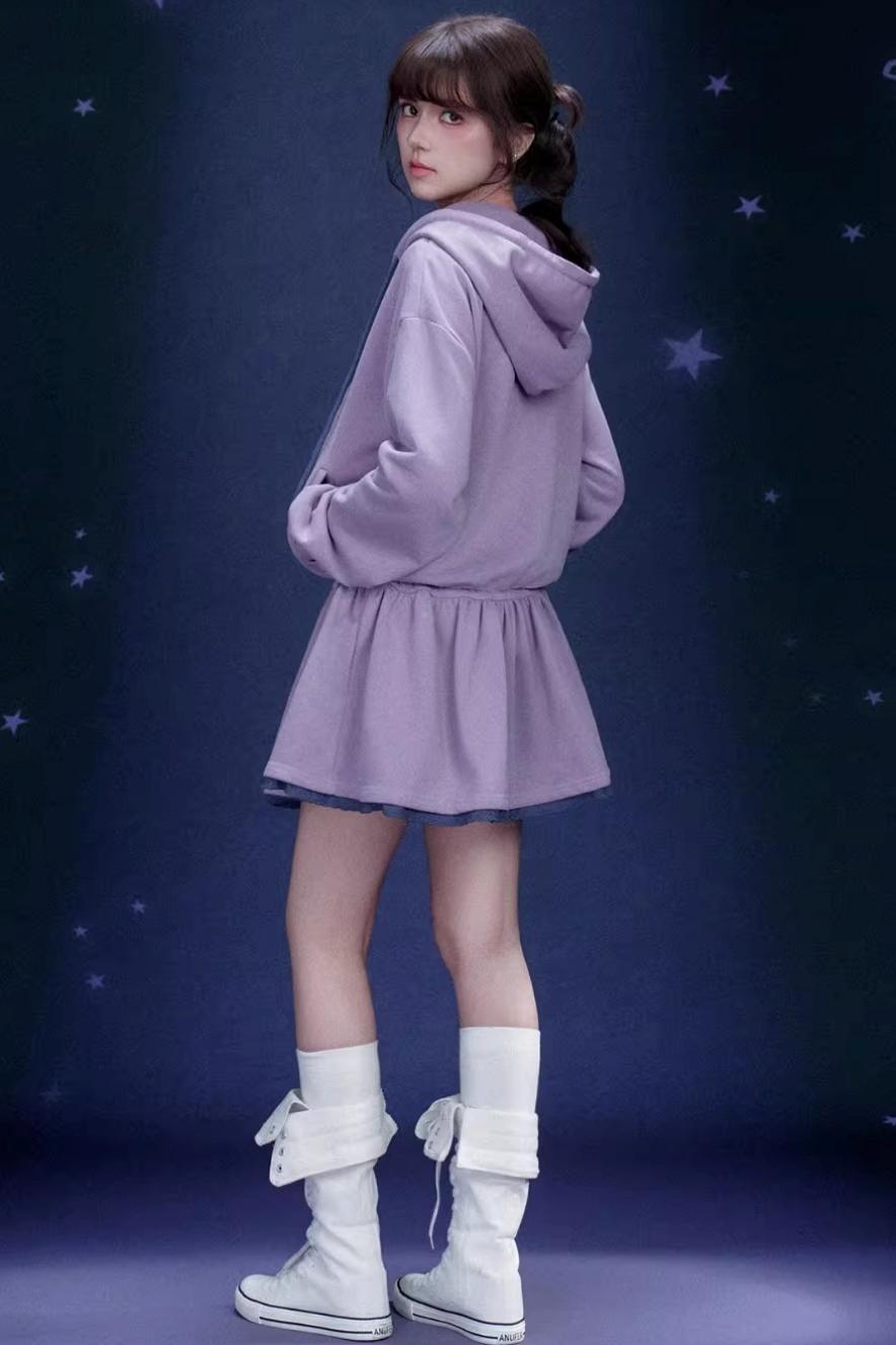 Purple Unicorn Sweatshirt Dress