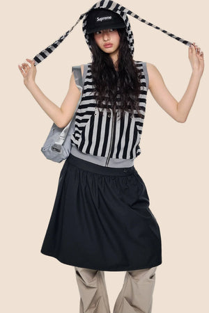 Rabbit Ear Striped Hooded Vest