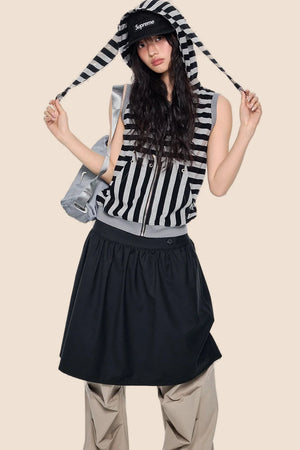 Rabbit Ear Striped Hooded Vest
