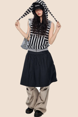 Rabbit Ear Striped Hooded Vest