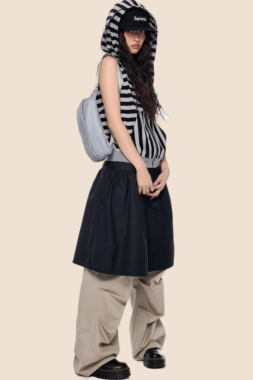 Rabbit Ear Striped Hooded Vest