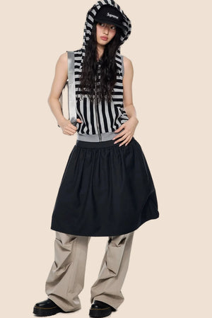 Rabbit Ear Striped Hooded Vest