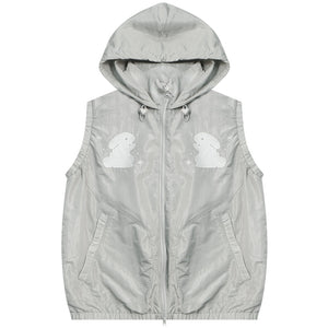 Rabbit Embroidery Hooded Cardigan