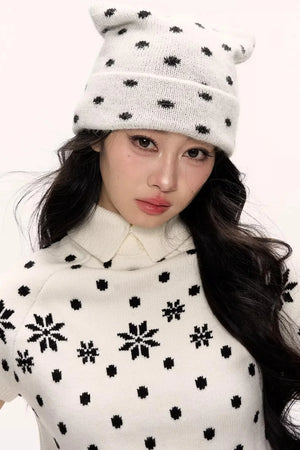 Rabbit Fur Cat Ear Hat