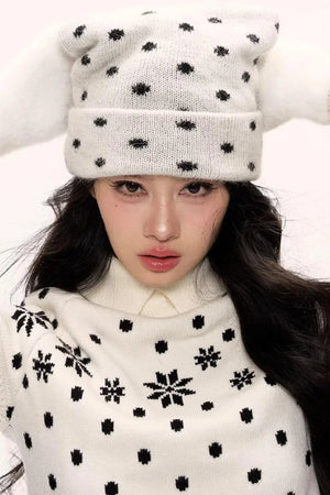 Rabbit Fur Cat Ear Hat