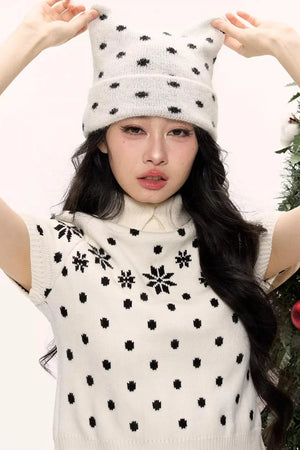 Rabbit Fur Cat Ear Hat